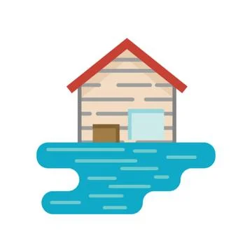 House in flood Ilustración de archivo