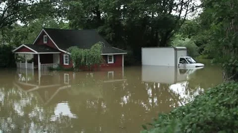 House Flooded Hurricane Stock Footage 10861060