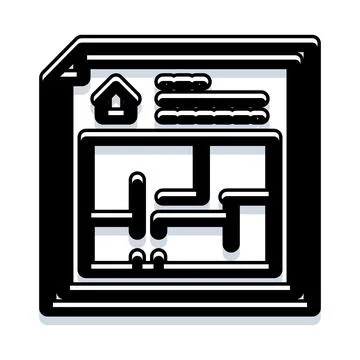 House floor plan document for building construction project Ilustración de archivo