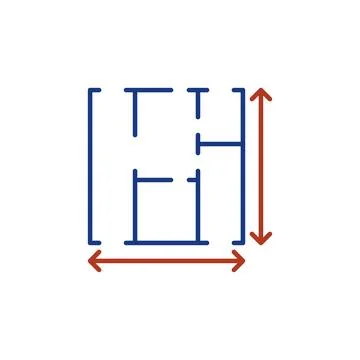 House Floor Plan Measurements vector concept colored icon 스톡 일러스트