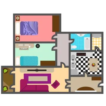 House floor plan vector Stock Illustration
