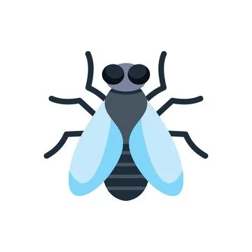 House fly spreading germs with blue wings open wide Stock Illustration