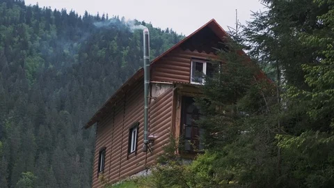 House in the the forest by the creek Stock-Footage 126724580