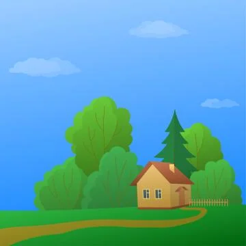 House in forest Stock Illustration