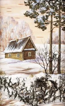 House in forest Stock Illustration