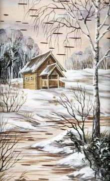 House in forest Stock Illustration