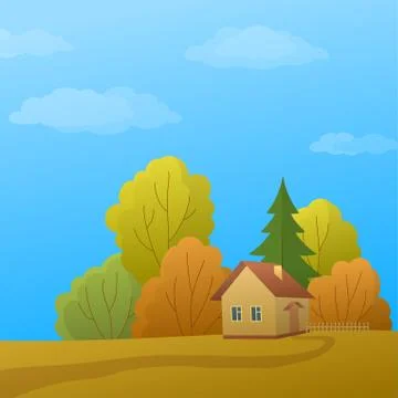 House in forest Illustrazione stock
