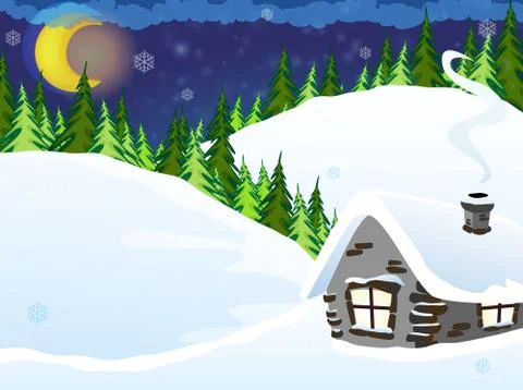 House in the forest Stock Illustration