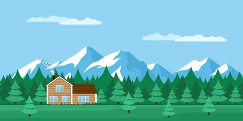 House in the forest Stock Illustration