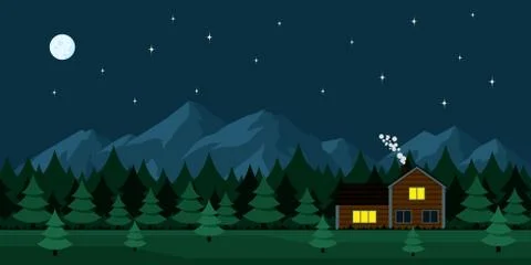 House in the forest Stock Illustration