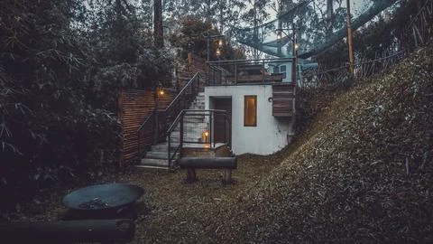 House in the forest Stock Photos
