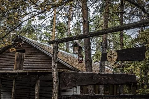 House in the forest Stock Photos