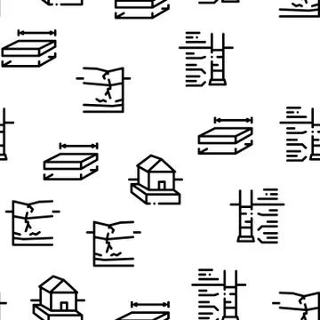 House Foundation Base Seamless Pattern Vector Illustrazione stock