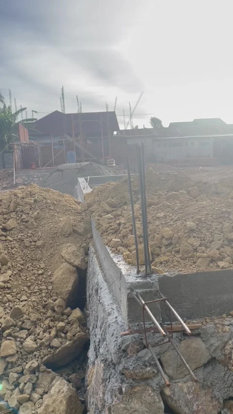 House foundation construction Stock Footage 243292301