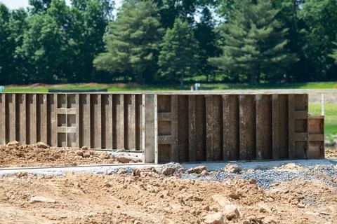 House foundation iron formwork Stock Photos