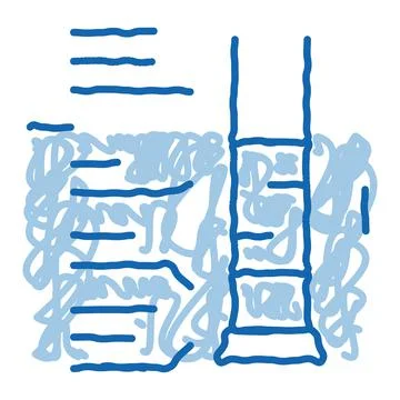 House foundation structure doodle icon hand drawn illustration Stock Illustration