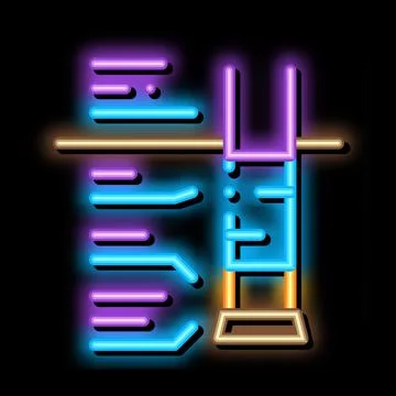 House foundation structure neon glow icon illustration Stock Illustration