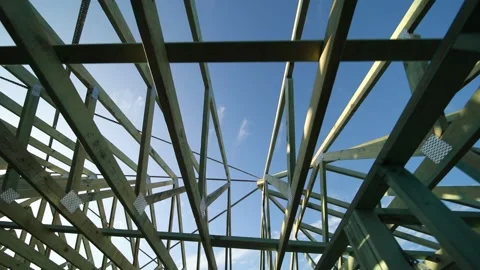 House Frame and Truss Construction HD Vidéo 130786624