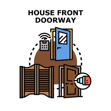 House front doorway concepts vector illustration Stock Illustration