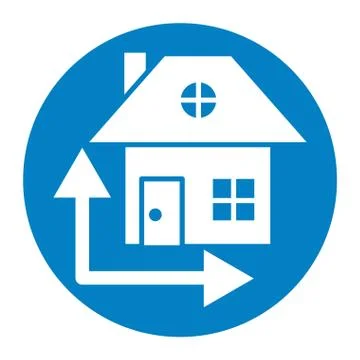 House front facade with arrow Ilustração Stock