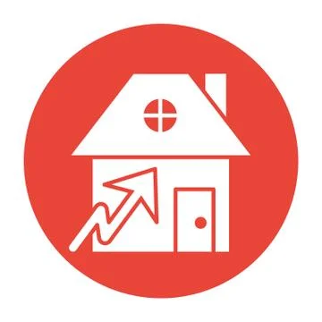 House front facade with arrow Ilustração Stock