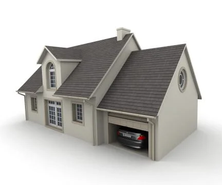 House with a garage Illustrazione stock