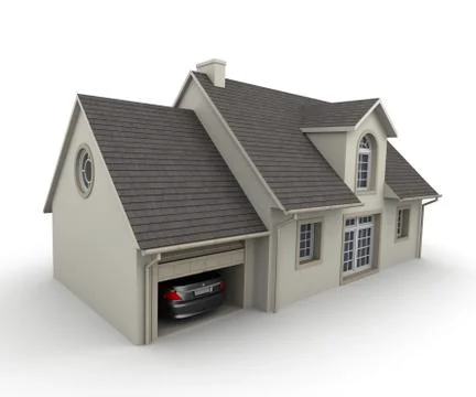 House with a garage Stock Illustration