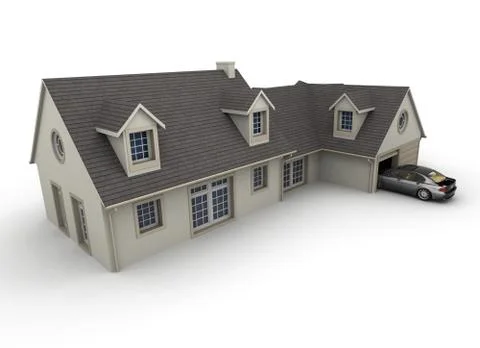 House with garage Illustrazione stock