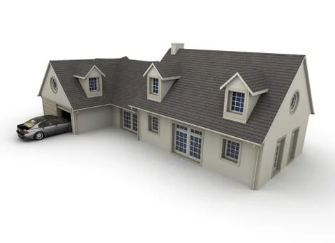 House with garage Stock Illustration