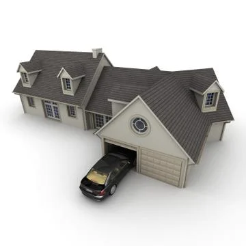House with garage Stock Illustration