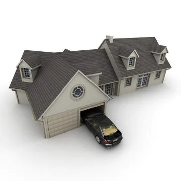 House with garage Stock Illustration