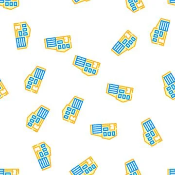 House with garage vector seamless pattern 库存插图