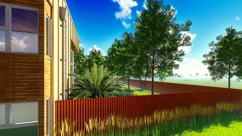House in garden Illustrazione stock