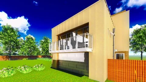 House in garden Stock-Illustration
