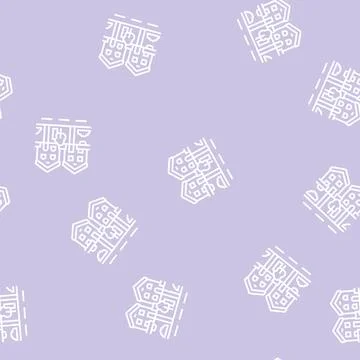 House gardening line seamless pattern Stock Illustration