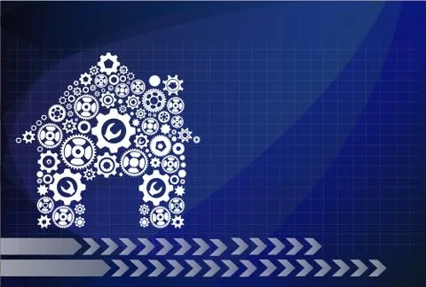 The house from gears. Vector illustration Stock Illustration