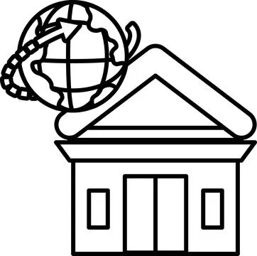 A house with a globe on top of it Illustrazione stock