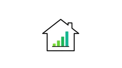 House with graph icon Stock Illustration
