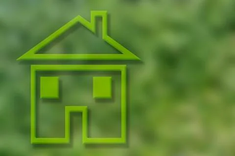 House on green background Stock Illustration