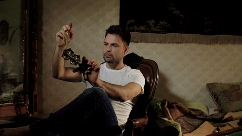 The house guy does the restoration of his antiques Stock Footage 106474946