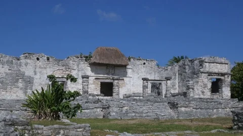 House of Halach Uinik at Tulum Ruins Stock Footage 72942958