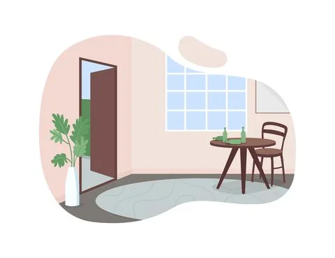 House hall 2D vector web banner, poster Stock-Illustration