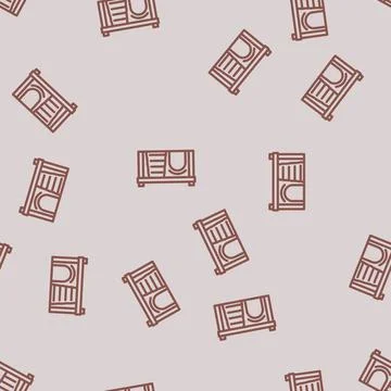 House hamster pet line vector seamless pattern Stock Illustration