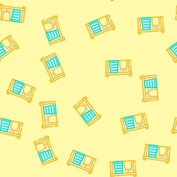 House hamster pet vector seamless pattern Stock Illustration