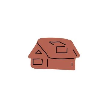 House hand drawing simple shape. Vector illustration Stock Illustration