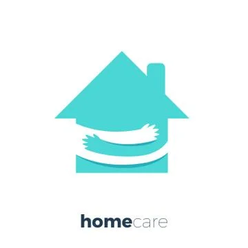 House with hand embrace. Isolated Vector Illustration Stock Illustration