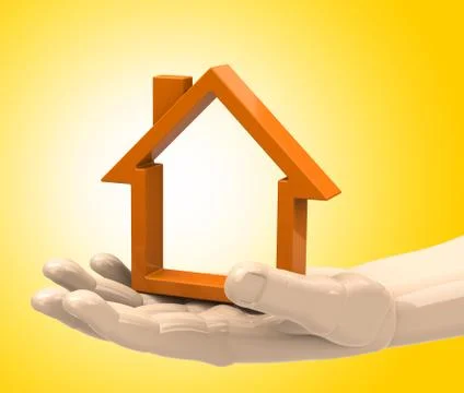 The house in a hand Stock Illustration