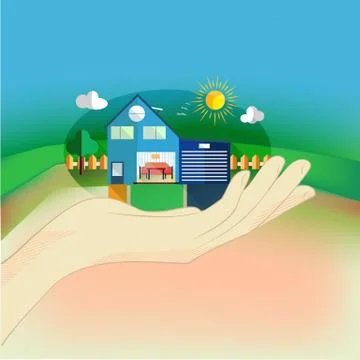 House in hand Stock Illustration