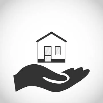 House in the hand of man Ilustración de archivo