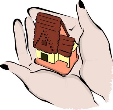 House in hands Stock Illustration